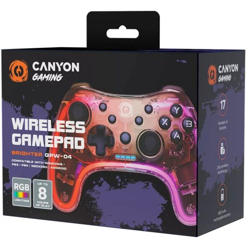 CANYON GPW-04 Wireless Gamepad kontroller PS4/PS3/XBOX 360/PC használt