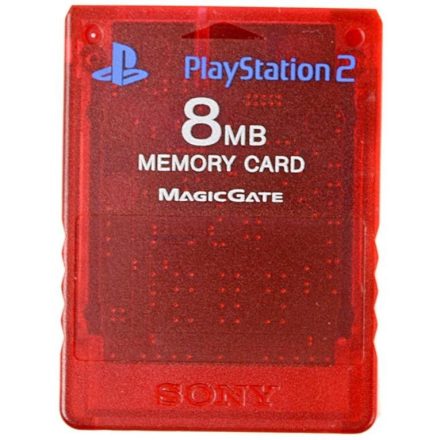 PS2 SONY 8MB memóriakártya piros-kék színben használt