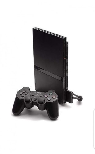 Playstation 2 SLIM alapgép új kontrollerrel használt