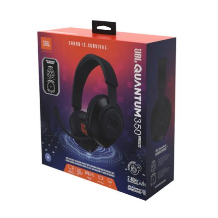 JBL Quantum 350 Wireless fekete gamer fejhallgató PS4/PS5/NSW/PC