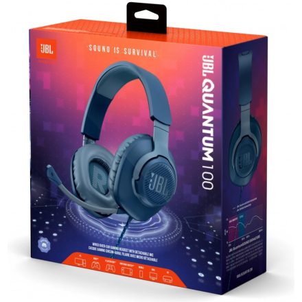 Gamer fejhallgató JBL QUANTUM 100 kék PS4/PS5/XBOX SERIES/XBOX ONE/PC